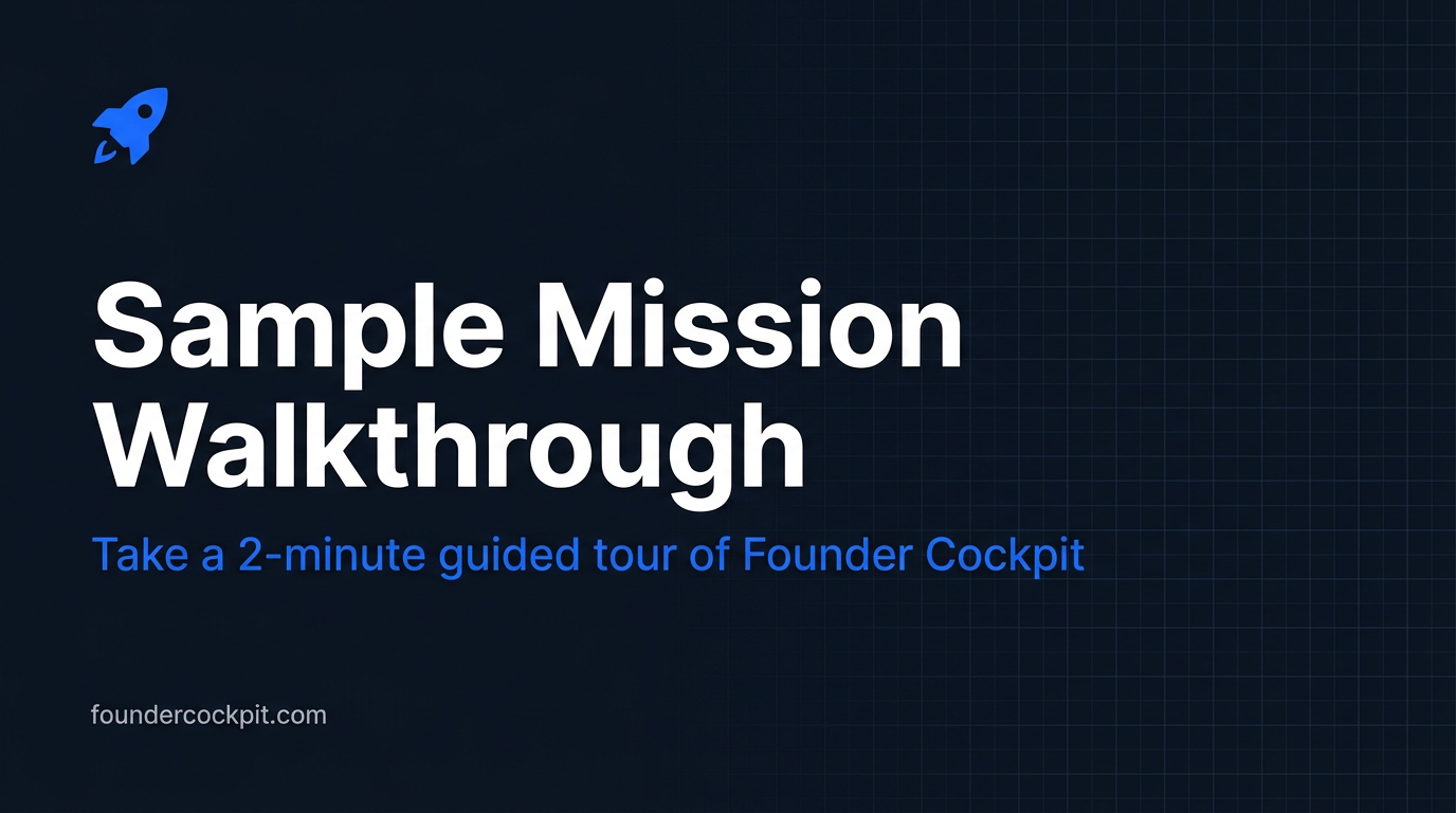 Sample Mission Walkthrough — Handoff Demo | Founder Cockpit